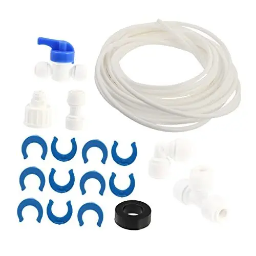 Produktbild: ARTIBETTER Essential Wasserversorgungsschlauch-set – 18-teiliges Eiswürfelbereiter-anschlussset | Wasserleitung Für Kühlschrank Und Gefrierschrank | Pe- Und Pom-material – Flexibel &
