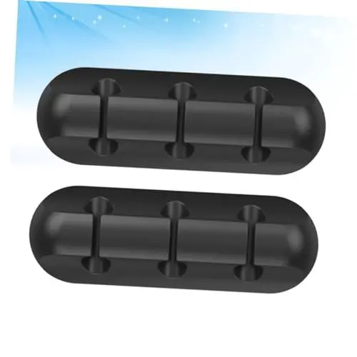 Produktbild: ARTIBETTER 2 Stück Schwarze Kabelhalter-clips Aus Silikon Für Den Schreibtisch Kabel-organizer Drahtmanagement- Starker Klebstoff Für Die Das Home Office