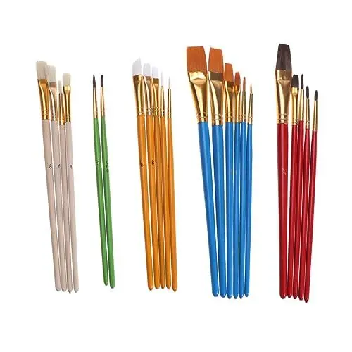 Produktbild: ARTIBETTER 25stücke Teiliges Pinselset Aus Nylonhaar Mit Runder Und Spitze Malbedarf Für Aquarell Acryl Ölmalerei Nagel Und Gesichtsbemalung Geeignet Für Künstler Schüler Und Junge