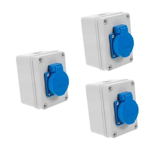 Produktbild: ARTIBETTER 3Er-Box Wasserdichte Steckdosenbox für den Außenbereich IP wasserdichte Steckdosenbox Outdoor Steckdosenschutz kindersichere Steckdosenabdeckung wetterfeste Elektroboxen Abs