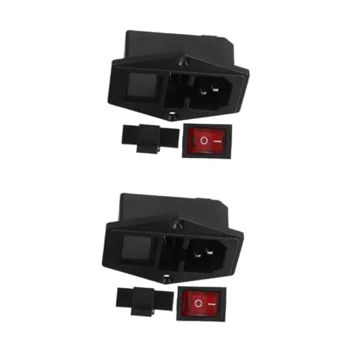 Produktbild: ARTIBETTER 4 Sätze Rote Lichtschaltersteckdose Buchse Kabel Erdungsadapter Sensor Schutz Stecker Steckdose Mit Elektrischem Schalter Schaltsteckdose Steckdose Schalten Black Zinklegierung