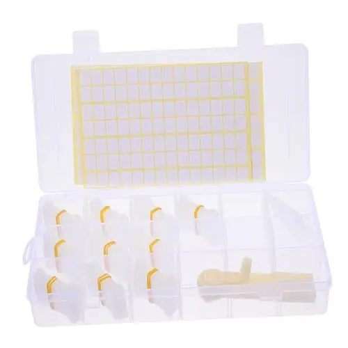 Produktbild: ARTIBETTER Stickgarn Aufbewahrungsbox mit Fächern und Winderplatten Praktische Lösung für Stickerei Nähgarn und Bastelbedarf mit Aufklebern und Handwickler