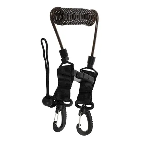 Produktbild: ARTIBETTER Tauchkamera Handschlaufe Tauchlampen Tauchen Tauchseil Kamera-handgriff-Lanyard Lanyard Mit Federspirale Unterwasserkamera-Lanyard Schlüsselband Grey Der Haken Sai Steel (pom)