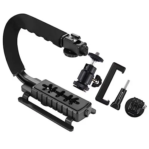 Produktbild: ARTIBETTER U-förmiges tragbares DV-C-Frame-Set Videostabilisator Handyständer Kameraständer Camera stabilizer U-förmiger Kamerahalter handyhalterung Handgriff Kameraausrüstung Metall Black