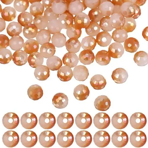 Produktbild: Artibetter 100 Stück 6 Mm Kristallperlen Facettierte Runde Glasperlen Lose Abstandshalter Lose Bastelperlen Für Die Schmuckherstellung