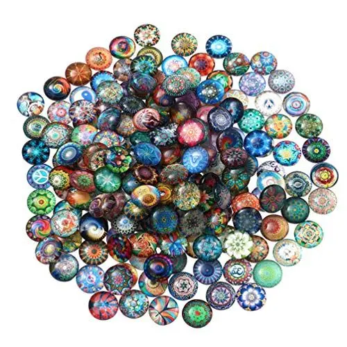 Produktbild: Artibetter 100st Kunstglas Cabochon Cabochons Für Die Schmuckherstellung DIY Runde Glassteine 3D- Dome Cabochons Glaskuppel-cabochons Kuppel Glas Edelstein Bastelmaterial Die Blumen Kind