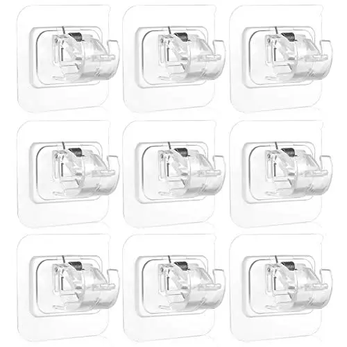 Produktbild: Artibetter 10 Stück Gardinenstangenhalter Ohne Bohren Transparente Gardinenstangenhalter Selbstklebende Gardinenstangenhaken Kunststoffnagel Gardinenaufhänger Für Badezimmer Küche Zuhause