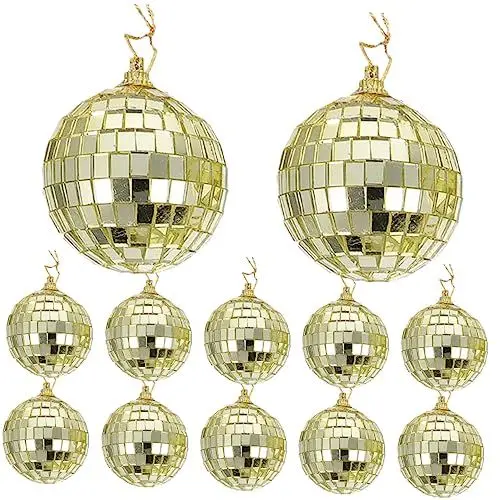 Produktbild: Artibetter 12 Stück Weihnachtsbaum-Dekorationskugeln Abschlussball-Dekorationen Mini-Spiegel Weihnachtsdekorationen Weihnachtsbaum-Anhänger Spiegel Disco-Kugel Spiegelkugel