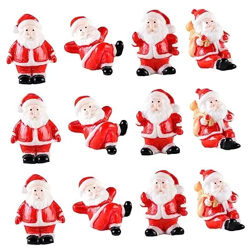 Produktbild: Artibetter 12st Weihnachtsmann-Ornamente Santa Kletterleiter Zum Weihnachtsbaum Weihnachtsdorf Kleiner Mikro-weihnachtsmann Weihnachtsknöpfe Flatback Gärten Harz Mikroszene Mit Lichtern Mini