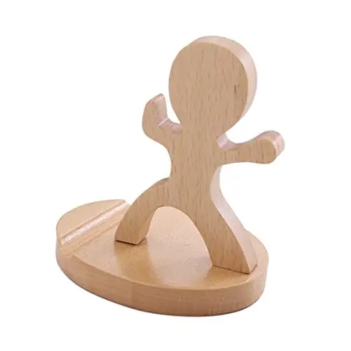 Produktbild: Artibetter Multifunktionaler Telefonhalter Ständer Telefonbasis Aus Holz Für Schreibtisch Jungenmuster Freunde Und Familien
