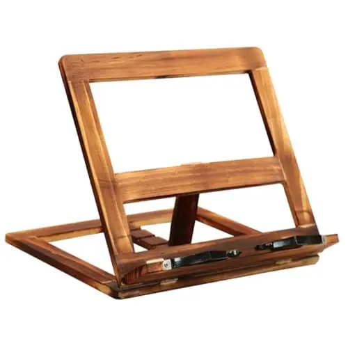 Produktbild: Artibetter 1 Stück Leseregal aus Holz notenständern bookend Bücherstütze Lesepult aus Holz buchstütze buchhalterung rechnungswesen bücherregal Bücherständer Buchleseklammer Bambus