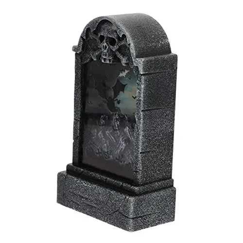 Produktbild: Artibetter 1stk Halloween-grabsteinlichter Dekorative Led-lampe Halloween Leuchten Tombstone-designlampe Friedhof Grabsteine Desktop-grabstein Tisch Nachtlicht Skelett Plastik Weihnachten