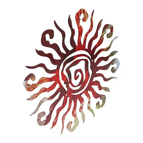 Produktbild: Artibetter 1stk Sonne Handwerk Eisen Gartenfiguren Sonne Wandtattoo Metall Wandbehang Metallschild Wandhänger Deko Sonne Mond Wandbild Willkommen Wandschild 3D Dekorationen Anhänger
