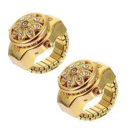 Produktbild: Artibetter 2St Uhr mit Diamantring Uhrenring Geschenk für Mädchen Klare Faltmarkise Digitaluhr Herrenuhren lässige Uhr einzigartige Uhr Anschauen Ringuhr Fingeruhr Muschelschale Zinklegierung