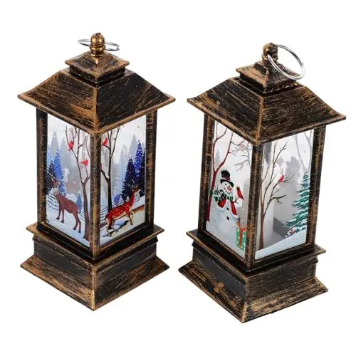 Produktbild: Artibetter 2St Weihnachtsnachtlicht weihnachtliche Tischdeko weihnachtliche Tischlaternendekoration weihnachtsdeko lichter weihnachtsdeko beleuchtet Weihnachtswindlicht Weihnachtsdekoration