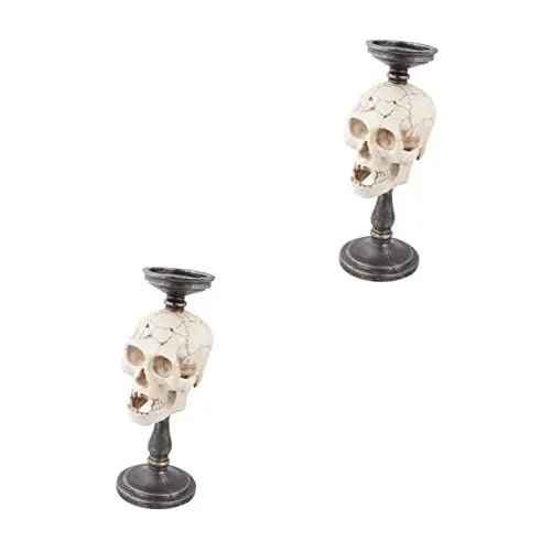 Produktbild: Artibetter 2 STK Schädel Kerzenhalter Kerzenständer -kerzenhalter Aus Harz Halloween-Skelett-kerzenhalter Halloween-kerzenhalter Leuchter Modell Tier
