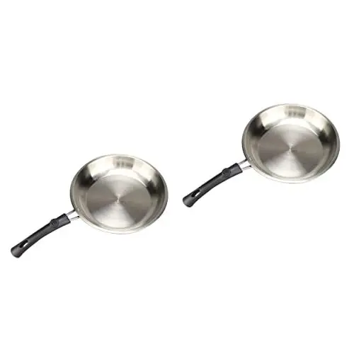 Produktbild: Artibetter 2 Stk Pfanne Immer Schwenken Friteusen Töpfe Edelstahl Antihaft-wok Sandwich-toaster Pfannkuchenbäcker Kochtopf Keramikbraten Steakkocher Grillplatte Koriander Pp Universal-