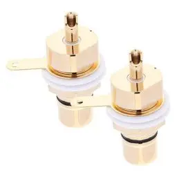 Produktbild: Artibetter 2 Stück Reines Kupfer Mit Stufen Cinch Buchse Schweißadapter Plattenmontage Adapter Für Verstärker Cinch Buchse Audio Terminal Cinch Stecker Cinch Buchse Audio