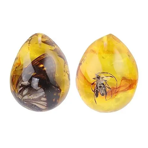 Produktbild: Artibetter 2 Stück Schmuck Halskette Schmuck Halsketten Charm Halskette Bernstein Bernstein Bernstein Armband Anhänger Bekleidung Fluoreszenz Amulett Bernstein