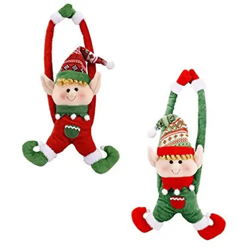 Produktbild: Artibetter 2st Weihnachtself-tür Hängend Weihnachtsvorhangschnalle Raffhalter Für Weihnachtsvorhänge Weihnachtselfen Dekorationen Ornamente Vorhang Umarmt Krawatte Goldener Samt Fenster Kind