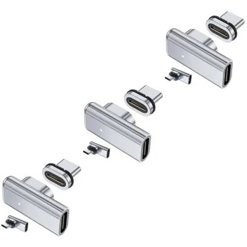 Produktbild: Artibetter 3 Sätze Konvertierungsanschluss 4k-magnetadapter Typ c Stecker USB c Magnetisch USB-Adapter Magnetische USB-kabeladapterspitze Magnetadapter 4k Ladeadapter Silver Zinklegierung