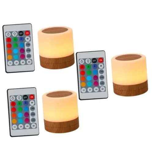 Produktbild: Artibetter 3 Stk Ambient Light Touch Schreibtischlampe Tisch-Touch-Lampe Aufbewahrung von Motorradhelmen Tischlampen LED-Nachtlicht Nachttischlampe Dimmbar Umgebungslicht Ladelicht Holz