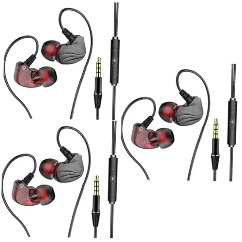 Produktbild: Artibetter 3 Stück Ergonomische Passform In-Ear-kopfhörer Mit Kabel Subwoofer Bass Headset C Ohrhörer Mit Mikrofon Für Telefon Grau