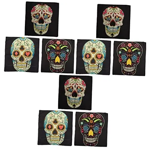 Produktbild: Artibetter 3st Schädel Kissen Bezug Quadratisches Kissen Halloween-Kissenbezug Dekokissen Dekor Für Zu Hause Kissen Für Die Couch Werfen Kissenbezüge Bettwäsche Aus Baumwolle Kürbis Skelett