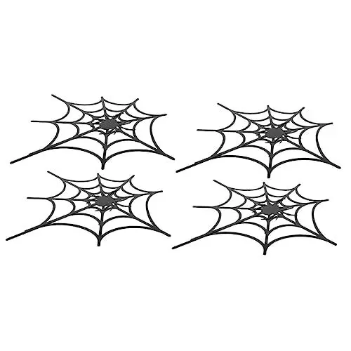 Produktbild: Artibetter 4 Blätter Disc-siebdruck-halloween-hintergrund-wandaufkleber Spinne Wanddekoration Halloween-fenster Haftet Vinyl Wandtattoo Spinnennetz Dekorativer Spiegel Dreidimensional