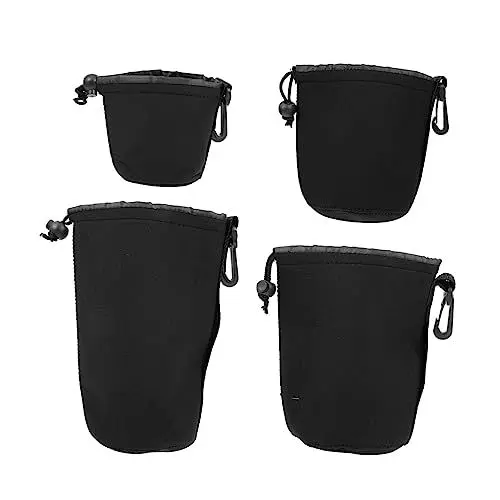 Produktbild: Artibetter 4 Stück Aufbewahrungstasche Für Objektivtubus SLR Kamera Objektiv Tasche Objektivbeutel Gürtel Für Kameraobjektive Objektivbehälter Für Kamera Black Neopren