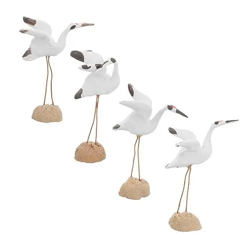 Produktbild: Artibetter 4 Stück Weißer Aus Keramik Miniatur-vogelkranich Kranmodell Bonsai Miniatur-kran-Figur Tier-sammelfigur Kleine Kranichfiguren Aquarium-dekor Wohnkultur Shanghai Zen Garten