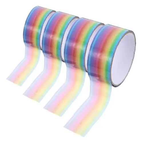 Produktbild: Artibetter 4rollen Farbiges Bastelklebeband Klebriges Ballband Für Heimwerkerprojekte Dekoratives Klebeband in Leuchtenden Farben Multifunktionales Bastelklebeband Mit Klebebällen