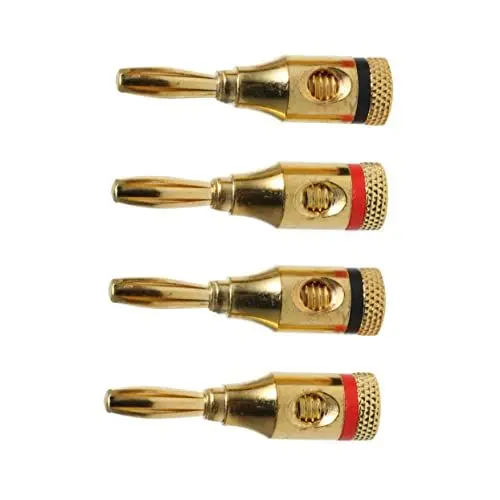 Produktbild: Artibetter 4 Mm Bananenstecker 8 Stück Vergoldet Für Lautsprecherkabel Bi-wiring-kompatible Audiokabel-
