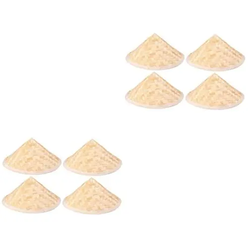 Produktbild: Artibetter 8 Stk Hut Aus Bambus Chinesischer Hut Beige Hut Strohkegel Cosplay-zubehör Outdoorbekleidung Sonnenhut Chinesischer Bambushut Reis Hut Anti-uv Bambus. Kind Japan
