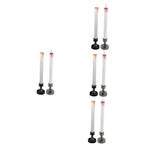 Produktbild: Artibetter 8 Stk elektronische Kerze Halloween-Taper-Kerzen gefälschte Kerzenständer the christmas candle weihnachtskerze Spitzkerzen leuchten für Partys Batterie Stumpenkerzen Plastik