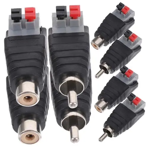 Produktbild: Artibetter 8 Stück Cinch Adapter Für Lautsprecher Lautsprecherkabel Auf Cinch Adapter Lautsprecherkabel Adapter Cinch Stecker Lautsprecherkabel Stecker Cinch Stecker Adapter Klinke