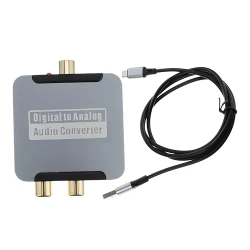 Produktbild: Artibetter Audiokonverter Audio Converter Audio konverter Heimkino Audio Adapter Stereo-Adapter Audio digital zu konverter dac Digital-Analog-Audio-Adapter Glasfaser-Audio-Adapter Metall Grey