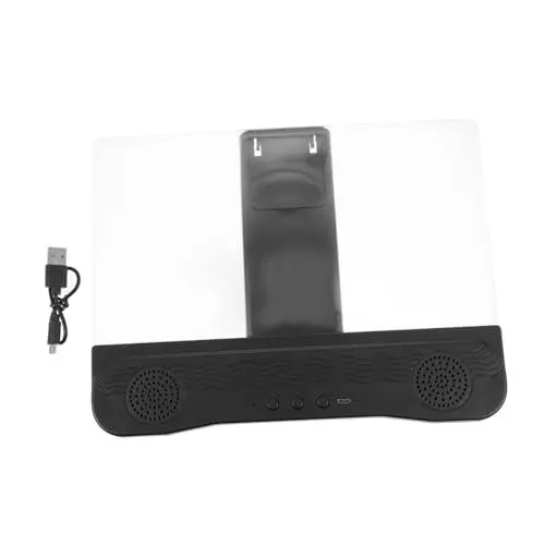 Produktbild: Artibetter Bildschirmlupe Smartphone-ständer Praktischer Handyständer Bildschirmvergrößerer Für Smartphones Strapazierfähiger Handyständer 3D-Bildschirm-Smartphone-verstärker Acryl Black