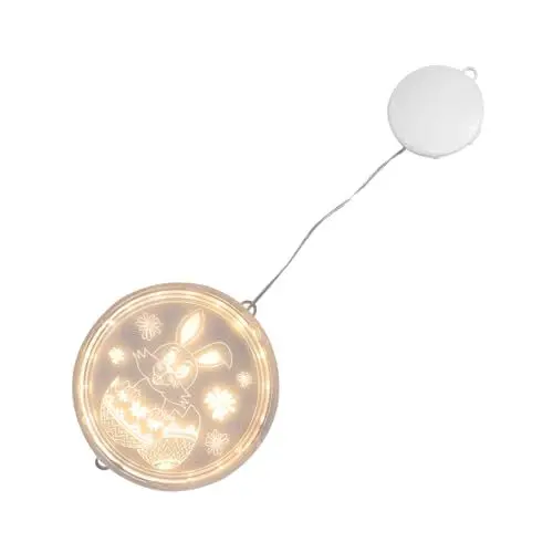 Produktbild: Artibetter Dekorative Lichter Zu Ostern Ostern-led-ornament -hängelampe Kaninchen Lichterketten Led-farblichter Urlaubsparty Führte Ornament Osterlampe Beleuchtung Acryl Weiß 3d Fenster