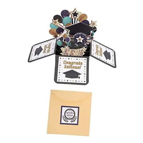 Produktbild: Artibetter Dreidimensionale Box-Grußkarte Grad 3D-Karten Danksagungskarten zum Abschluss Graduierung 3D-Segen Visa Gradkarte Abschlusskarte Abschluss-Popup-Karte Papier