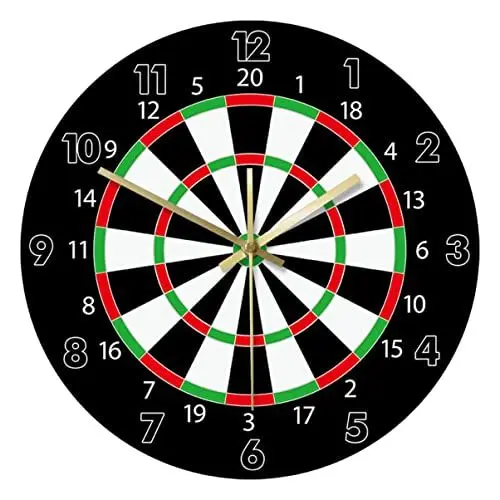 Produktbild: Artibetter Wanduhr Küche Betriebenes Anhänger Zimmer Acryl Still Dart Lebendes Ornament Nicht Zoll Zartes Brett Muster Tickende Hängende Kunst Stumm Groß Groß Groß Groß Groß Wanduhr Groß