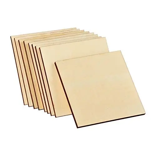 Produktbild: Artificer 6mm Dicke Quadratisch Holzplatten zum Basteln (26 Stk) 10x10 cm, Balsaholz Sperrholz Platten 6mm, Blanko Dicke Lindenholz Bastelholz Holzplättchen zum Gravieren, Bemalen & Brandmalerei