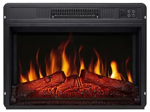 Produktbild: ArtiFlame Elektrokamin AF23S, Elektrischer Einbaukamin mit Heizung 1800 W, realistischer Flammeneffekt, LED-Beleuchtung, Fernbedienung, Timer, Thermostat, Knistereffekt, Schwarz