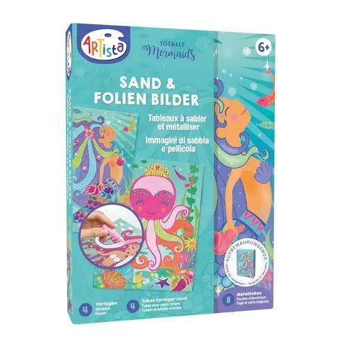 Produktbild: ARTISTA 9301901 Bastelset Sand & Folien Bilder Meerjungfrau, DIY-Kit für Kinder, Kreativset in praktischer Aufbewahrungsbox