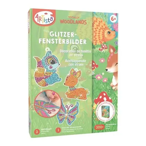 Produktbild: ARTISTA 9301944 Bastelset Glitzerfensterbilder, Kreativset in praktischer Aufbewahrungsbox, DIY-Kit für Kinder ab 6 Jahre