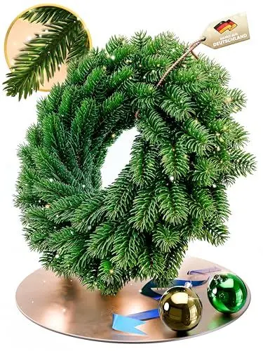 Produktbild: ArtiTree - Weihnachtskranz für Tür, Adventskranz, Weihnachtsdeko für Außen und Innen, Künstlicher Tannenkranz - 60cm