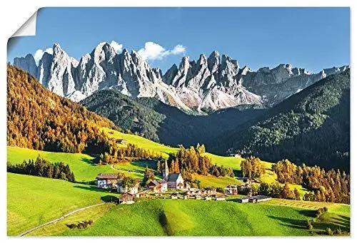 Produktbild: ARTLAND Wanddeko Poster & Kunstdrucke Wandposter 30x20 cm DIN A4 Alpen Berge Landschaft Italien Berge Gebirge Santa Maddalena U1TF