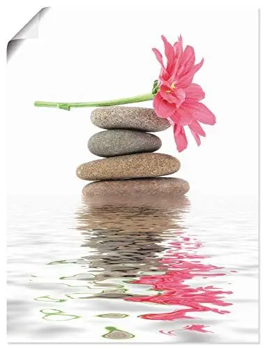 Produktbild: ARTland Wanddeko Poster & Kunstdrucke Wandposter 30x40 cm Natur Asien Zen Spa Steine Blumen Blüten See Frühling T5QW