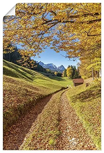 Produktbild: ARTLAND Wanddeko Poster & Kunstdrucke Wandposter 60x90 cm Hochformat Landschaftsbilder Bayern Berge Alpen Herbst Allgäu Natur Landhausstil U2FA