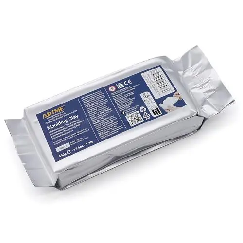 Produktbild: ARTME Lufthärtende Modelliermasse 500g Weiß Formmasse für Kunst und kreatives Basteln - Lufttrocken, Einzelverpackung (500 g x 1)
